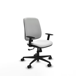 PIQUERAS Y CRESPO Chaise Alares Synchro Tissu Blanc Base Nylon Noir Accoudoir 1D
