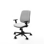 PIQUERAS Y CRESPO Chaise Alares Synchro Tissu Blanc Base Nylon Noir Accoudoir 1D