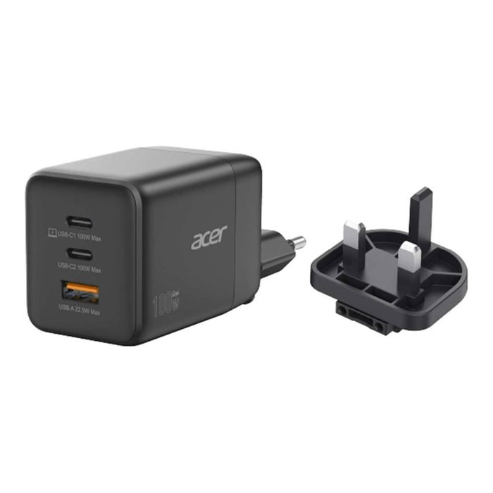 Acer HP.DSCAB.019 Chargeur Mural GaN 100 W 2X USB-C 1X USB-A Power Delivery 3.0 pour Tablette, Téléphone, Portable Acer HP.DSCAB.019 Chargeur Mural GaN 100 W 2X USB-C 1X USB-A Power Delivery 3.0 pour Tablette, Téléphone, Portable