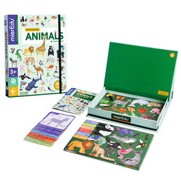 Mieredu Puzzle Magnétique Éducatif sur les Animaux avec Cartes-Encyclopédie - 125 Pièces, Âge 3+ (Langues: Anglais, Français, Allemand, Italien, Portugais, Espagnol)