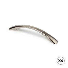 Rei 589a Poignée de meuble anse aluminium finition nickel bissé 128 mm blister 4 pièces