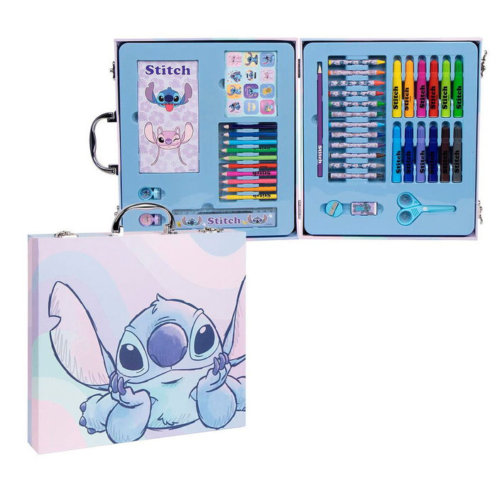 Disney Maletín de papeterie Stitch coloriable - 30 x 27 x 4 cm, 100% métal