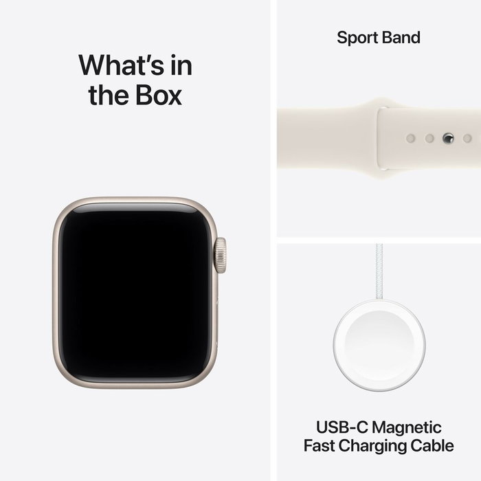 Apple Watch SE 3 GPS + Cellular 40mm Starlight Aluminium - Bracelet Sport M/L Apple Watch SE 3 GPS + Cellular 40mm Starlight Aluminium - Bracelet Sport M/L