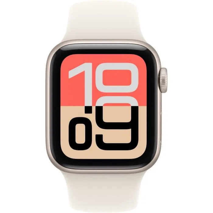 Apple Watch SE 3 GPS + Cellular 40mm, Boîtier Aluminium Starlight, Bracelet Sport Band Starlight Taille M/L