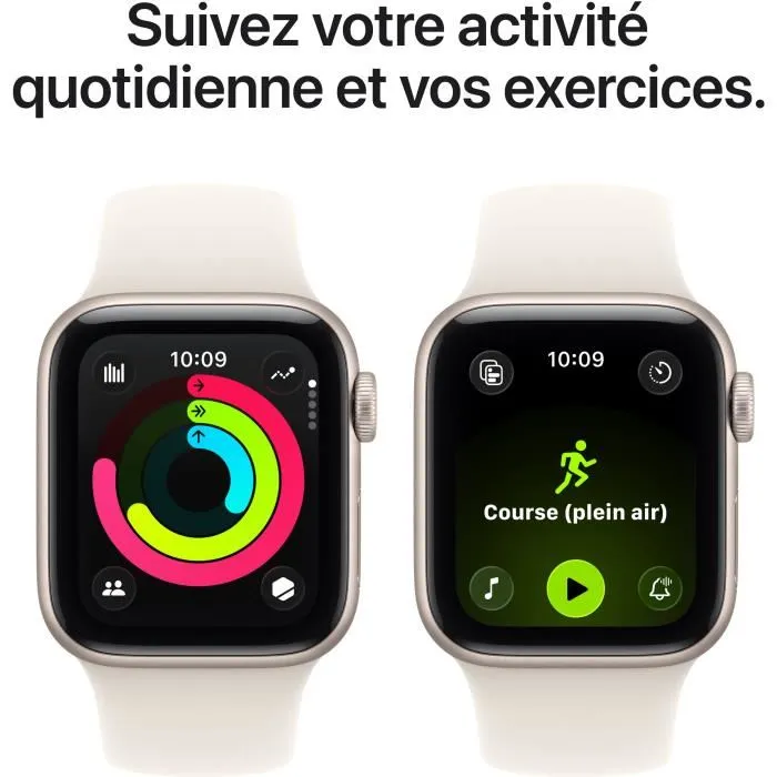 Apple Watch SE 3 GPS + Cellular 40mm, Boîtier Aluminium Starlight, Bracelet Sport Band Starlight Taille M/L