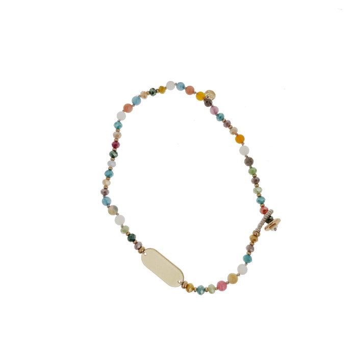 Darli Jeims - Bracelet coloré pour femme avec détail doré, accessoire de mode élégant et vibrant pour compléter tous vos looks Darli Jeims - Bracelet coloré pour femme avec détail doré, accessoire de mode élégant et vibrant pour compléter tous vos looks