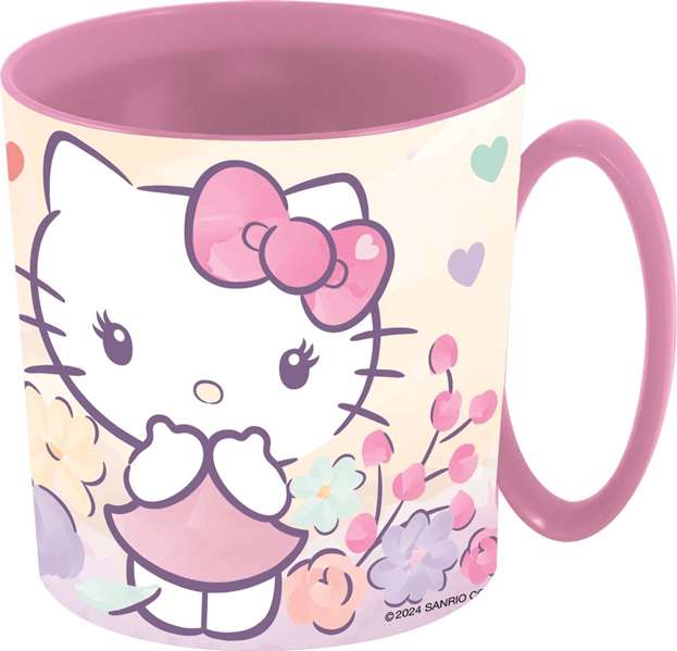 Hello Kitty Tasse Micro-ondes 390 ml avec Poignée - Tasse Isotherme pour Enfants à Partir de 3 Ans - Lavable