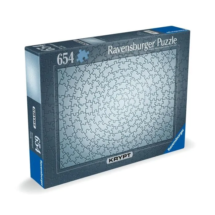 Ravensburger Krypt Silver - Puzzle Monochrome Challenge Adulte - 654 Pièces - Dès 14 Ans - Réf. 12000071