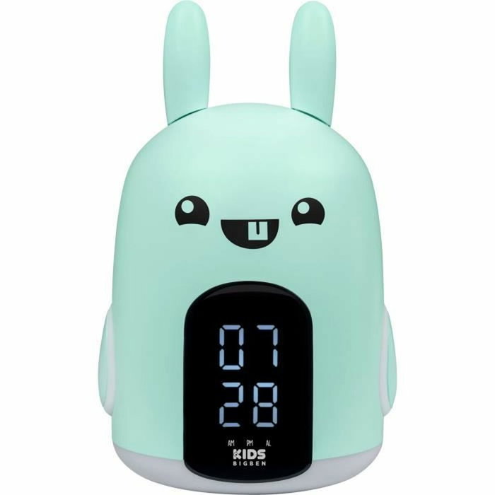 Bigben Interactive Réveil & Veilleuse Baxter le lapin, Vert et blanc Bigben Interactive Réveil & Veilleuse Baxter le lapin, Vert et blanc