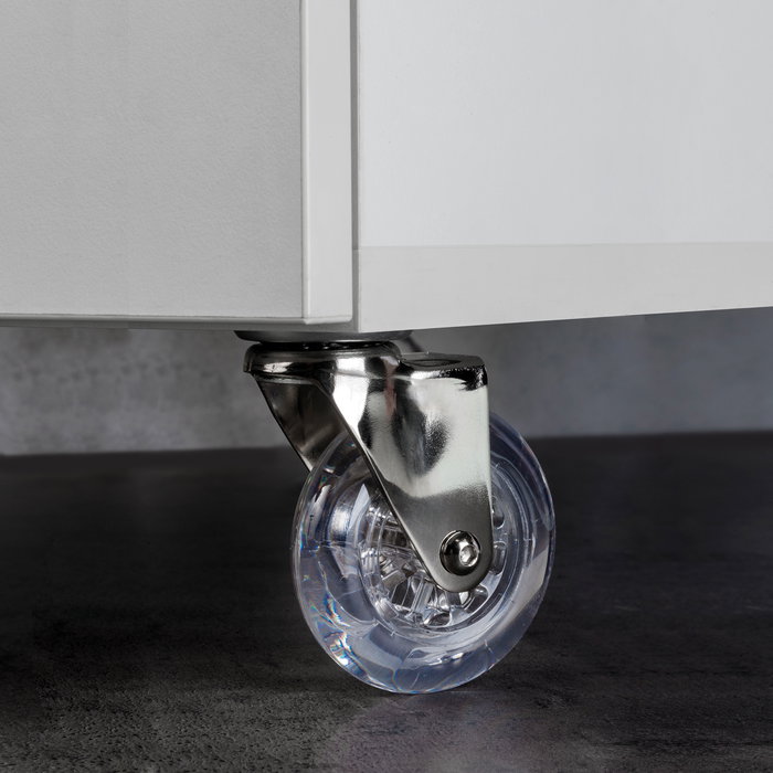 Emuca Lot de 4 roulettes Slip transparente avec plétine de montage, diamètre 75mm, Acier et Plastique