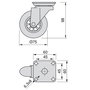 Emuca Lot de 4 roulettes Slip transparente avec plétine de montage, diamètre 75mm, Acier et Plastique