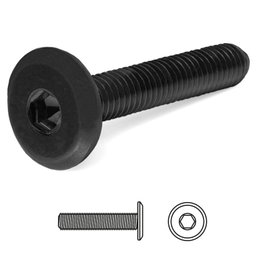 UCAFIX Vis aveugle à tête plate Allen noire, 25 mm, diamètre 6 mm
