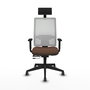 Piqueras y Crespo Chaise de Bureau Horna Brun foncé et Blanc