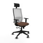 Piqueras y Crespo Chaise de Bureau Horna Brun foncé et Blanc