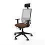 Piqueras y Crespo Chaise de Bureau Horna Brun foncé et Blanc
