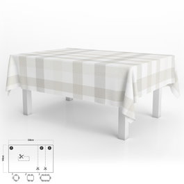 ORYX Nappe rectangulaire à carreaux beige et gris 140 x 250 cm
