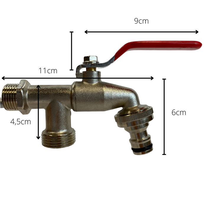 Riegolux RGX Grifo en laiton pour sortie et double raccord de jardin