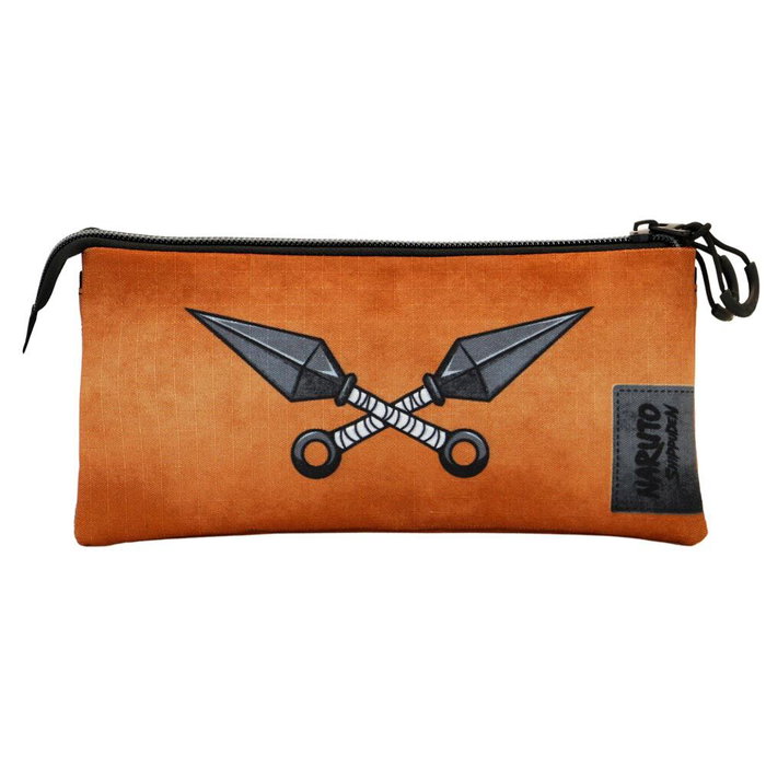 KARACTERMANIA - Pochette triple compartiments Naruto Shippuden Uzumaki résistante aux liquides, 23x11x7 cm, matériau recyclé KARACTERMANIA - Pochette triple compartiments Naruto Shippuden Uzumaki résistante aux liquides, 23x11x7 cm, matériau recyclé