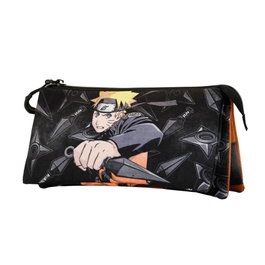 KARACTERMANIA - Pochette triple compartiments Naruto Shippuden Uzumaki résistante aux liquides, 23x11x7 cm, matériau recyclé