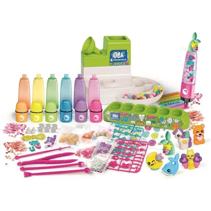 Clementoni Atelier des Fluos - Coffret Créatif pour Créer 10 Surligneurs Fluos Personnalisés - Fabriqué en Italie - À Partir de 6 Ans