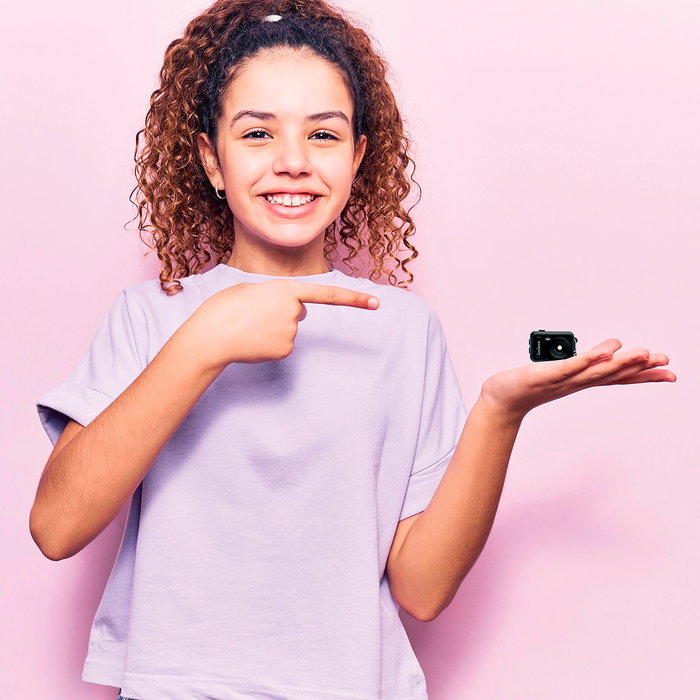 LEXIBOOK Mini Caméra Numérique Noire Djkc76Bk avec USB-C, Filtres Photo, pour Enfants dès 6 Ans