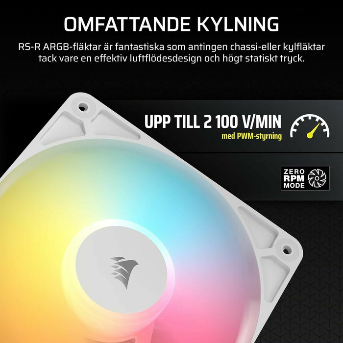 Corsair RS120-R ARGB White Pack de 3 ventilateurs de boîtier 120 mm à rotation inversée Corsair RS120-R ARGB White Pack de 3 ventilateurs de boîtier 120 mm à rotation inversée