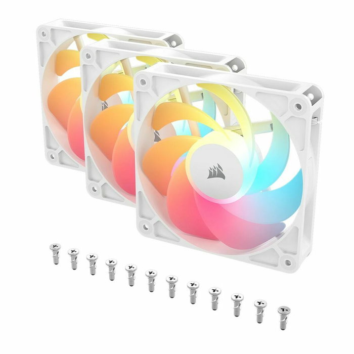 Corsair RS120-R ARGB White Pack de 3 ventilateurs de boîtier 120 mm à rotation inversée Corsair RS120-R ARGB White Pack de 3 ventilateurs de boîtier 120 mm à rotation inversée