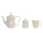 Home ESPRIT Jeu de Théière Blanc et Brun foncé Bambou Porcelaine