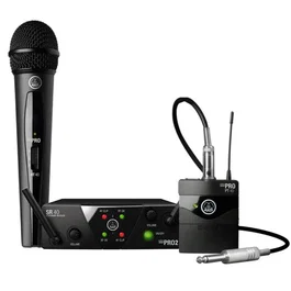 AKG Band US25A/C Système sans fil UHF Instrumental avec 1 émetteur de ceinture, 1 microphone et 1 récepteur