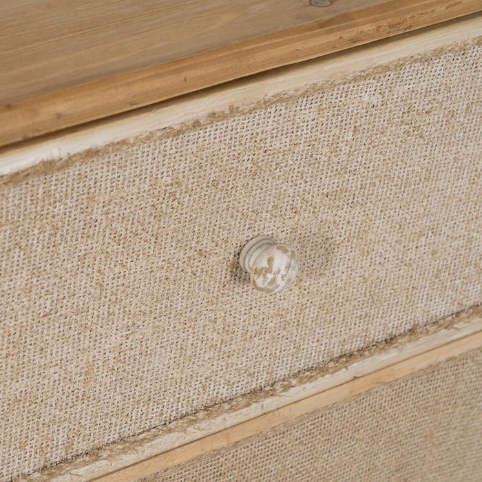 Table de Nuit GEREL Naturel Bois d'épicéa Bois MDF Fibre naturelle 46 x 37 x 76 cm