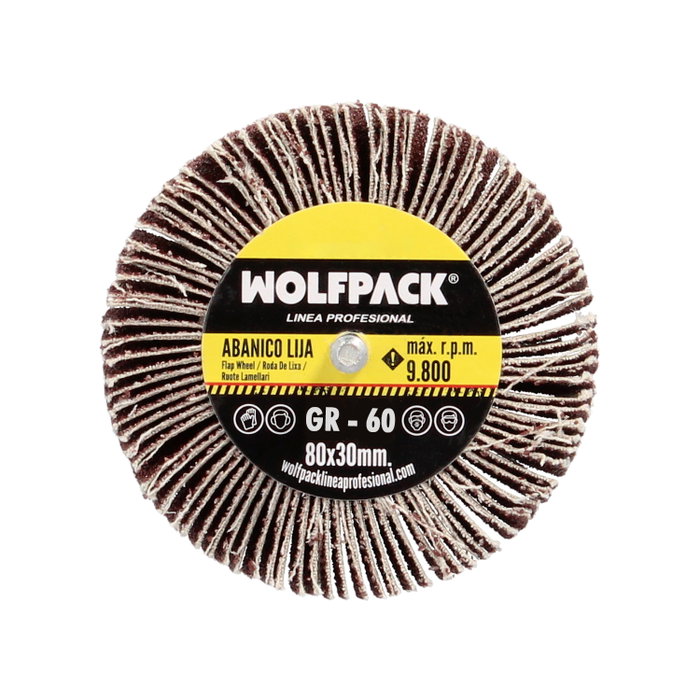 WOLFPACK LINEA PROFESIONAL Abanico de lija grain 60, 80x30 mm