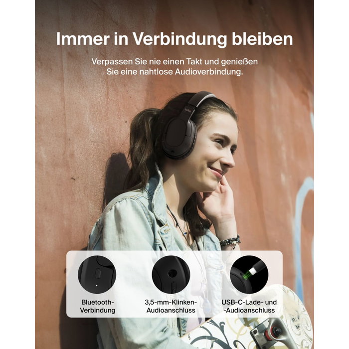 Belkin Soundform Surround Black Over-Ear Wireless AUD009hqBK Belkin Soundform Surround Black Over-Ear Wireless AUD009hqBK