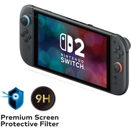 HORI - Protection d'écran en verre trempé premium avec filtre anti-lumière bleue pour Nintendo Switch 2 - Indice de dureté 9H - Sous licence officielle