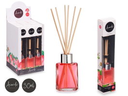 Acorde Mikado Diffuseur 30ml Fraise en Verre Rose 4,4x8x2,9cm (Set de 24)