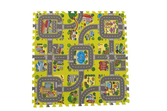 Creaciones Lloris - Puzzle City Eva en mousse 30 x 30 x 1 cm avec sac de rangement - Rouge - Polyester - À partir de 12 mois