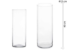 GIFTDECOR Vase Cylindrique en Verre Transparent 40cm x 15cm