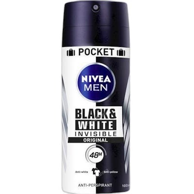 Nivea MEN Black & Whiter Invisible Original Spray 100 ml Nivea MEN Black & Whiter Invisible Original Spray 100 ml