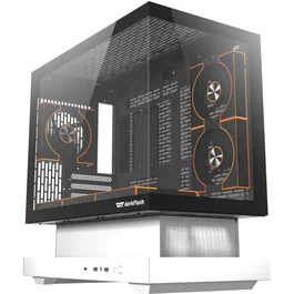 Darkflash FLOATRON F1 - Boîtier PC Cube M-ATX - Blanc/Noir