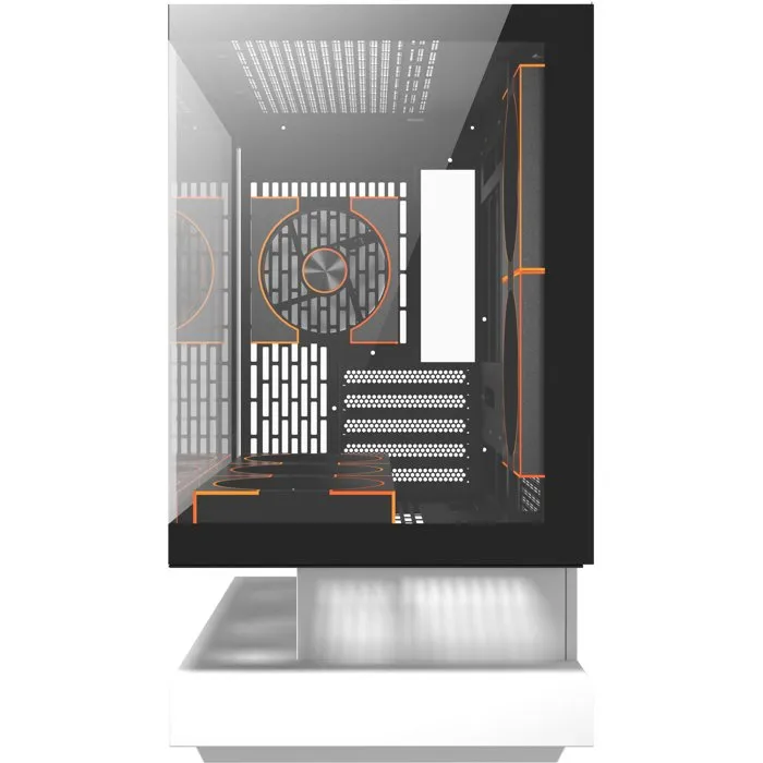 Darkflash FLOATRON F1 - Boîtier PC Cube M-ATX - Blanc/Noir
