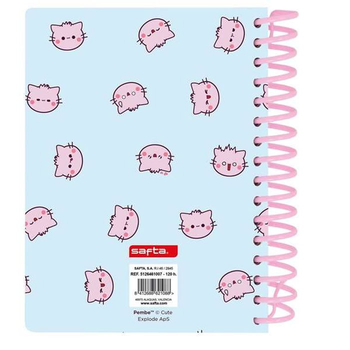 Safta Bloc de Notes The Pink Cat Multicouleur avec Couverture Squishy