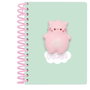 Safta Bloc de notes frontal Squishy avec chat rose "The Pink Cat" - Format 13.5 x 17.9 x 1.9 cm