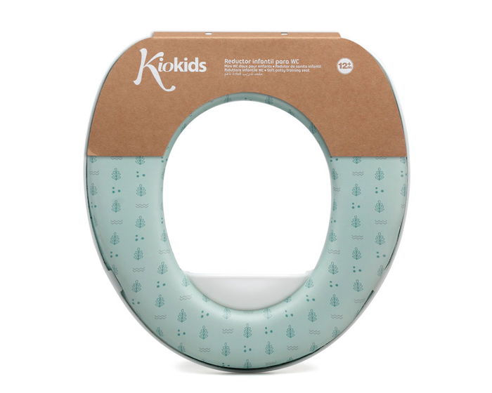 KioKids - Réducteur de WC ergonomique et rembourré pour enfants, siège adaptateur pour pot, couleur sauge, dès 12 mois, collection Petits Moments
