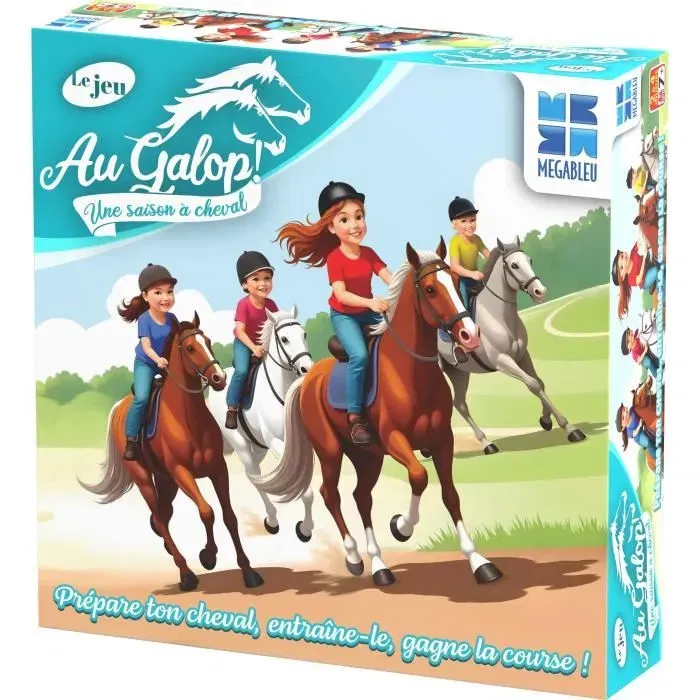 Megableu Au Galop - Jeu de plateau - Jeu équestre basé sur la série France TV - Jeu en français