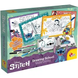 Lisciani Giochi Kit de Dessin Stitch - Feutres Parfumés, Crayons de Couleur et Autocollants pour Enfants - Jeu Créatif Apprentissage du Dessin - À Partir de 8 Ans