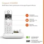Gigaset AS690 A - Téléphone fixe sans fil avec répondeur - Mains libres - Identification de l'appelant - Ecran - Alarme - ECO DECT - Boîtier blanc