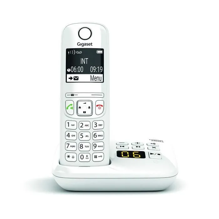 Gigaset AS690 A - Téléphone fixe sans fil avec répondeur - Mains libres - Identification de l'appelant - Ecran - Alarme - ECO DECT - Boîtier blanc Gigaset AS690 A - Téléphone fixe sans fil avec répondeur - Mains libres - Identification de l'appelant - Ecran - Alarme - ECO DECT - Boîtier blanc