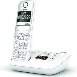 Gigaset AS690 A - Téléphone fixe sans fil avec répondeur - Mains libres - Identification de l'appelant - Ecran - Alarme - ECO DECT - Boîtier blanc