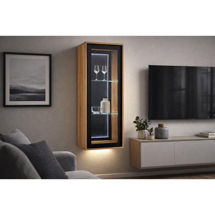 Home ESPRIT Présentoir Verre et Acacia 40 x 40 x 115 cm