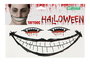 Sticker facial de maquillage - Smiley diabolique et yeux dessinés - Pour costume de clown effrayant