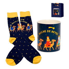 Funny Xmas Coffret Cadeau Tasse et Chaussettes Reyes Magos